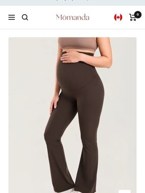 Momanda Maternity Flare Pants — Chocolate Brown